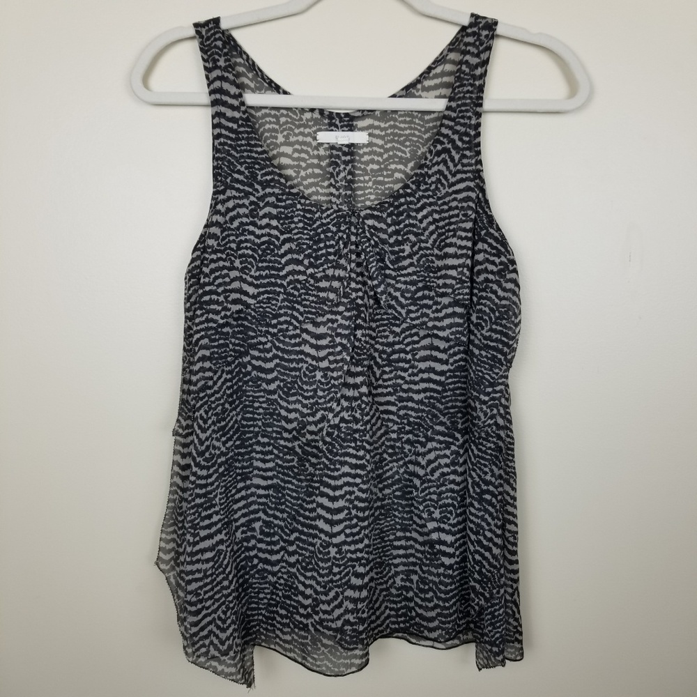 | Madewell | Eliot Semi Sheer 100% Silk Animal Print Tank Top Size XS
